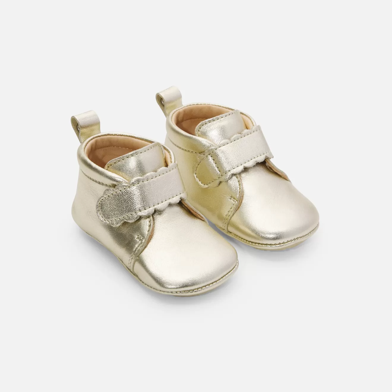 Jacadi Slippers | Soft Leather Slippers | Baby girl iridescent leather slippers