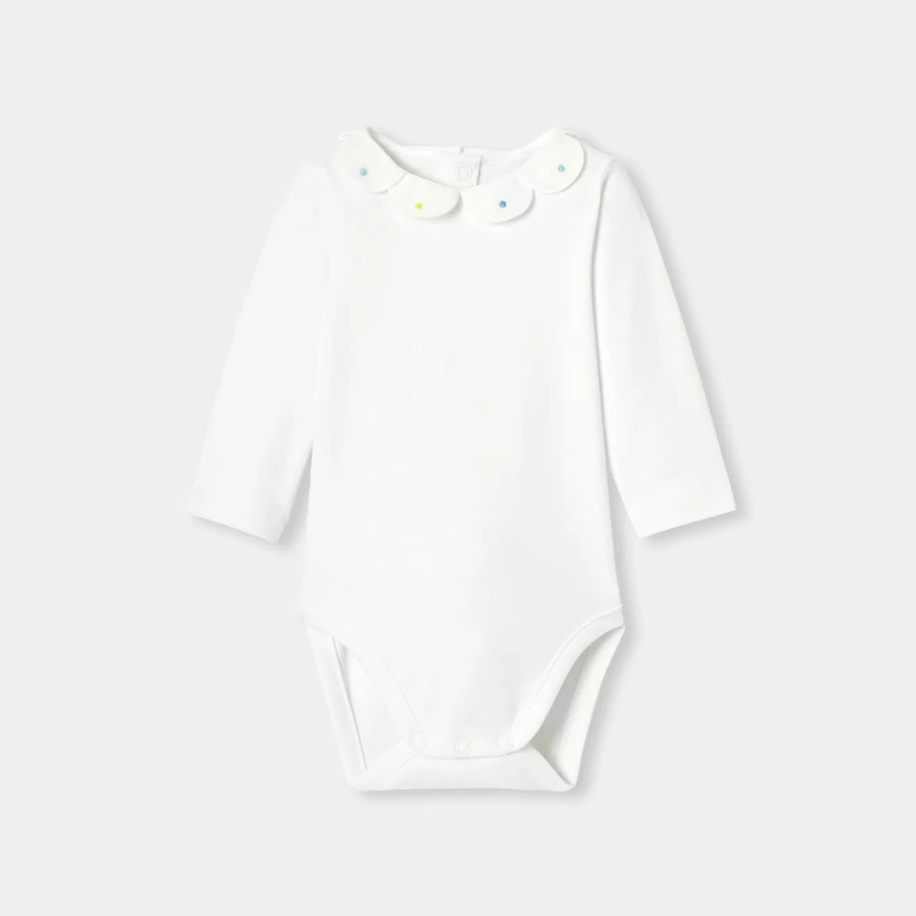 Jacadi Bodysuits | Baby girl bodysuit with petal collar