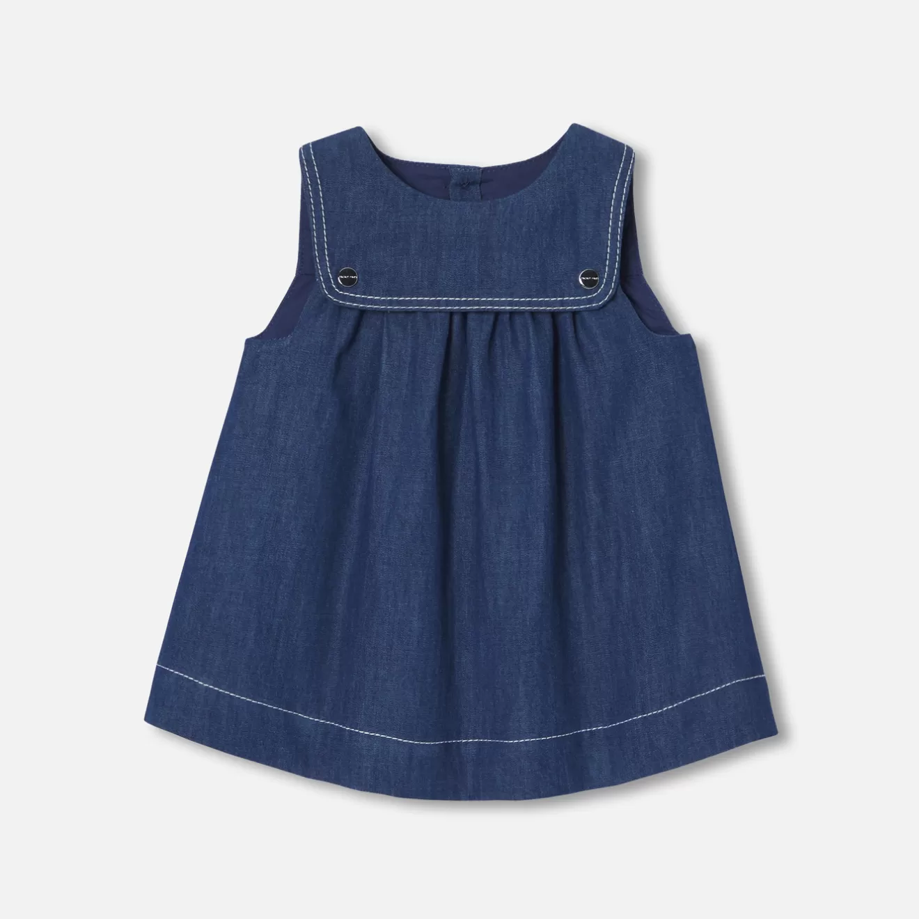 Jacadi Dresses | Baby girl pinafore dress in lightweight denim