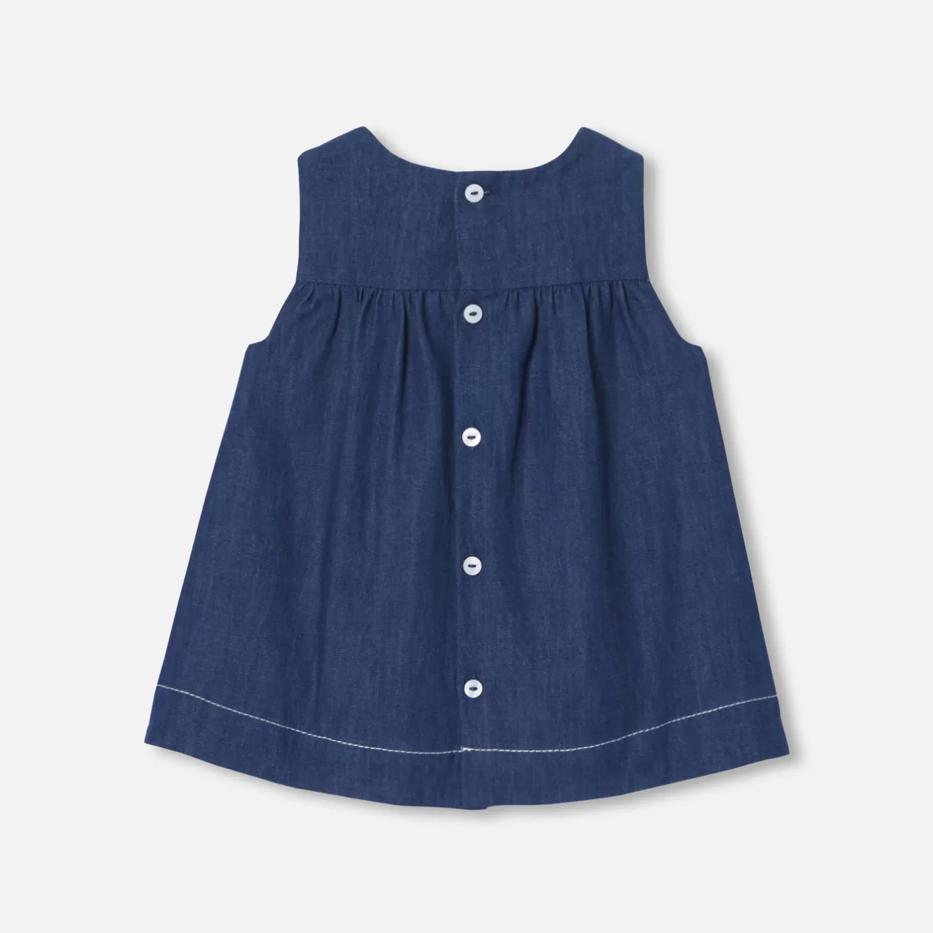 baby_girl_pinafore_dress_in_lightweight_denim_2.webp Jacadi Dresses | Baby girl pinafore dress in lightweight denim